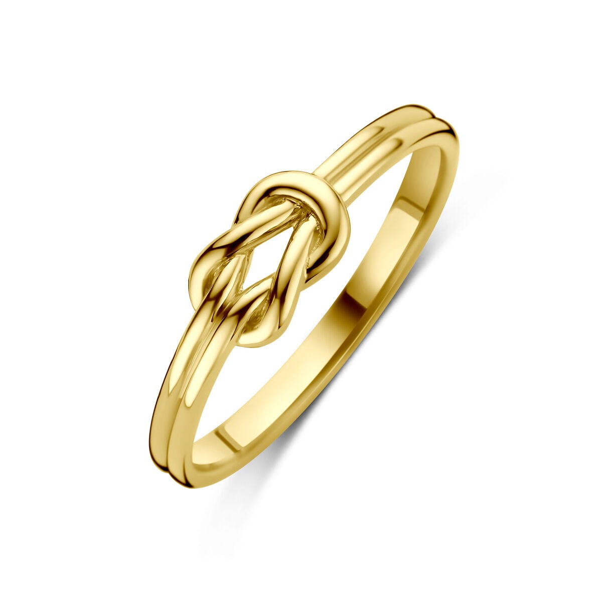 Anello da donna in 14k oro giallo con design intrecciato.