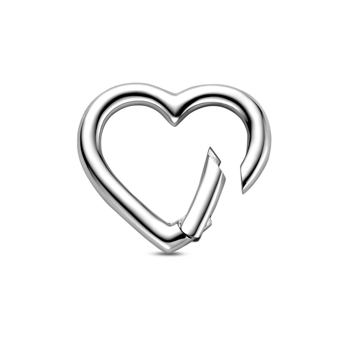 Connector a forma di cuore in argento 925 rodiato.