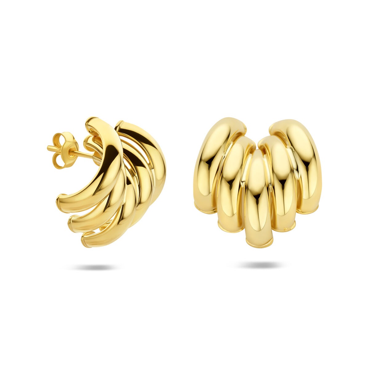 Orecchini a perno in oro giallo 14k da donna