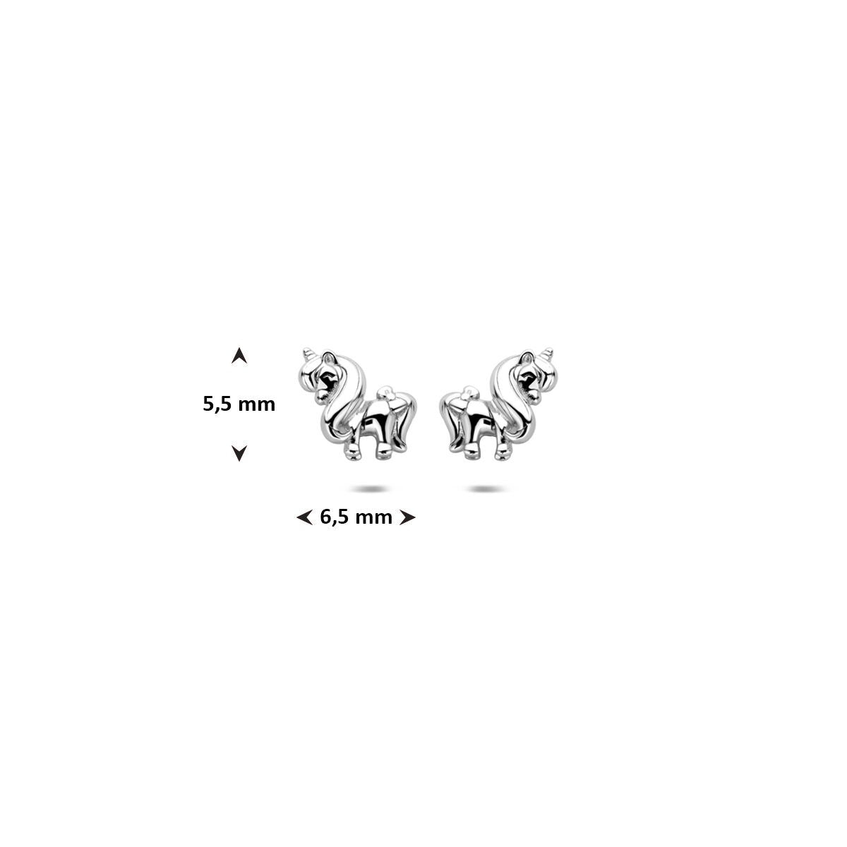 Orecchini per bambini argento – orecchini a perno unicorno 5,5 x 6,5 mm