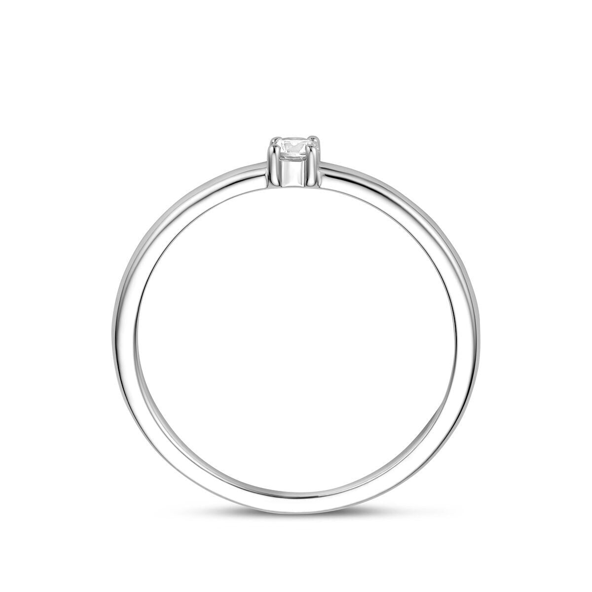 Gerhodineerd 925 zilveren ring met zirkonia