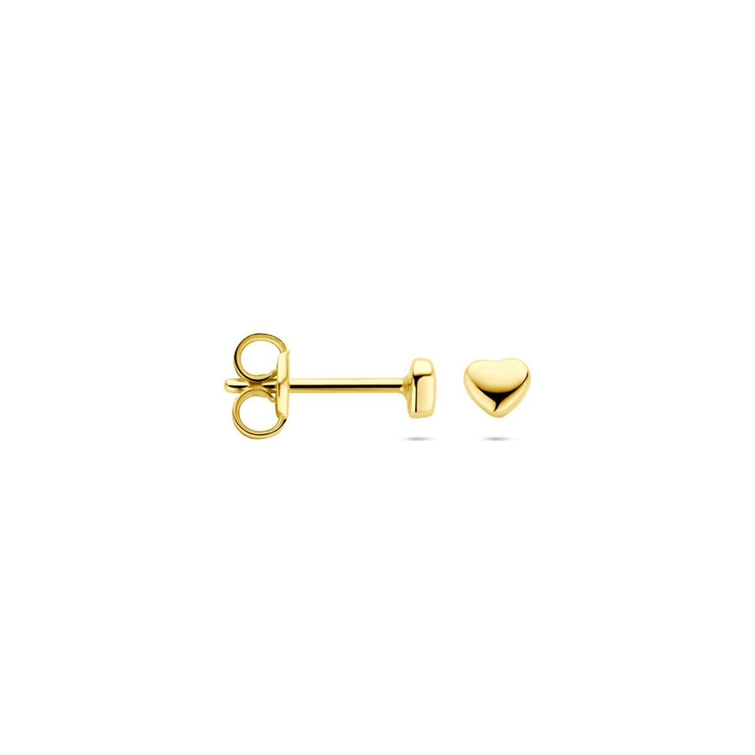14k gouden oorknoppen in hartvorm – 3 mm