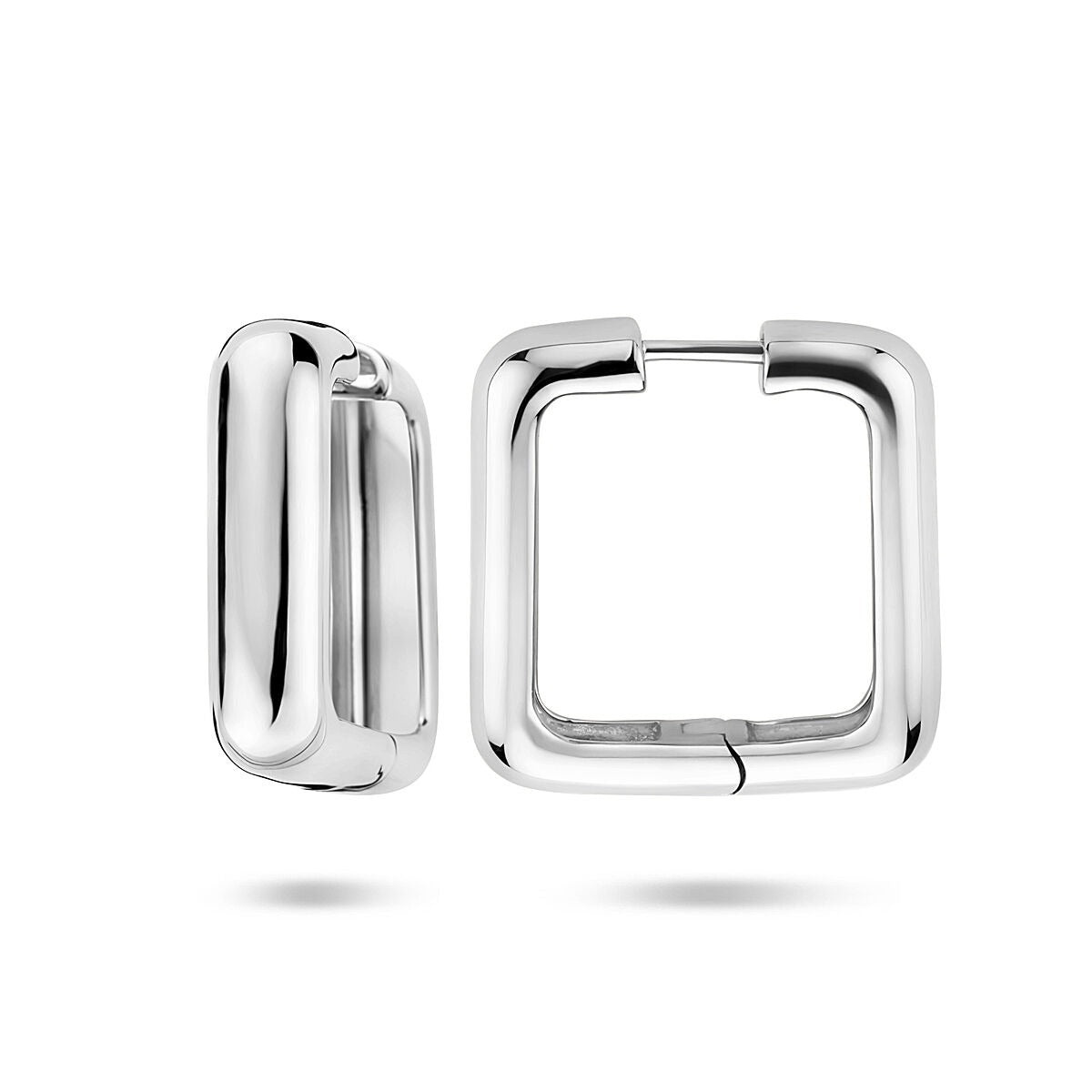 Orecchini a clip in argento rodiato 25 mm