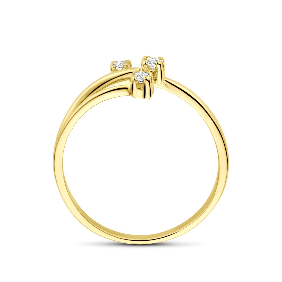 Anello da donna in oro con zircone – oro giallo 14k