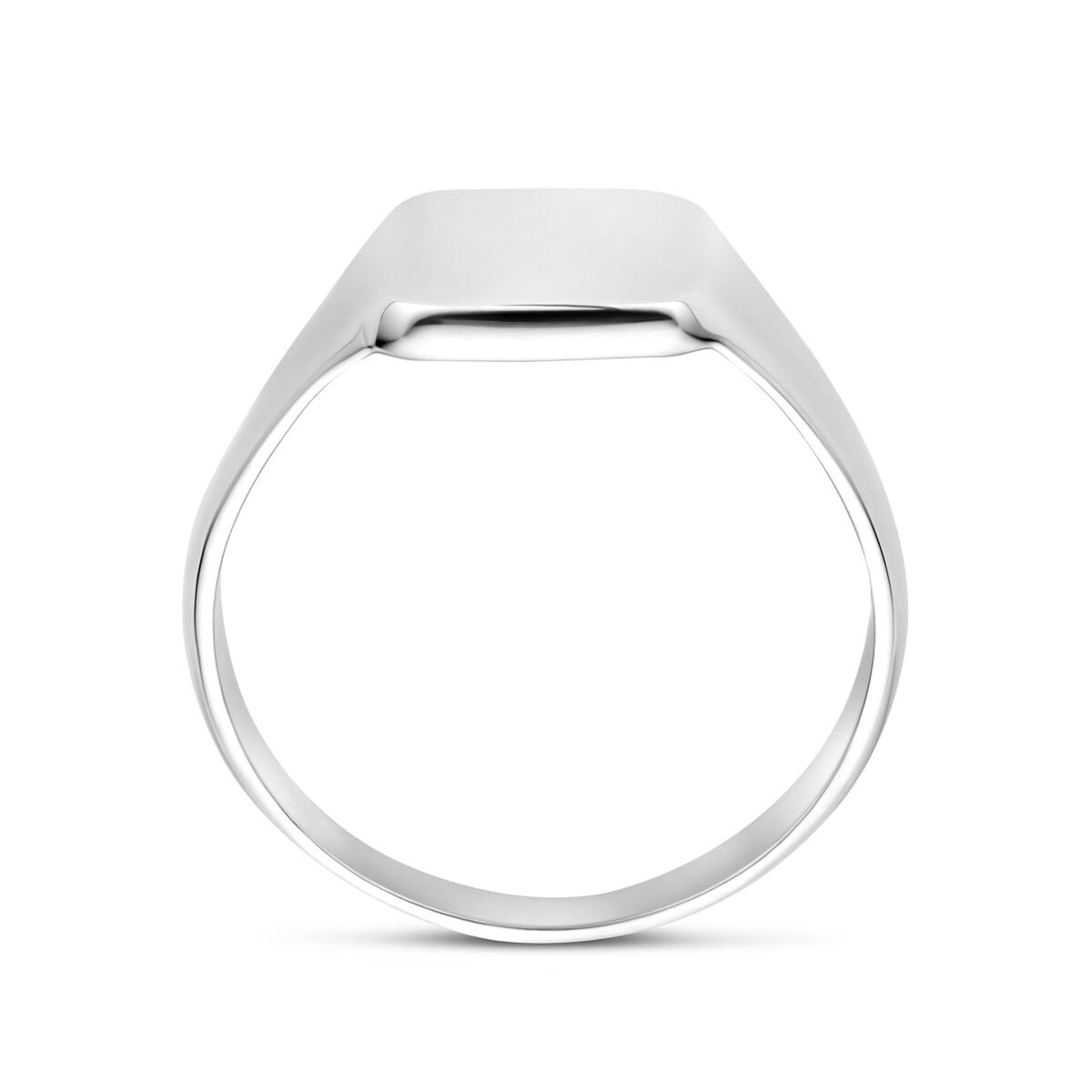 Anello Incisione Quadrato in Argento 925 Rodiato