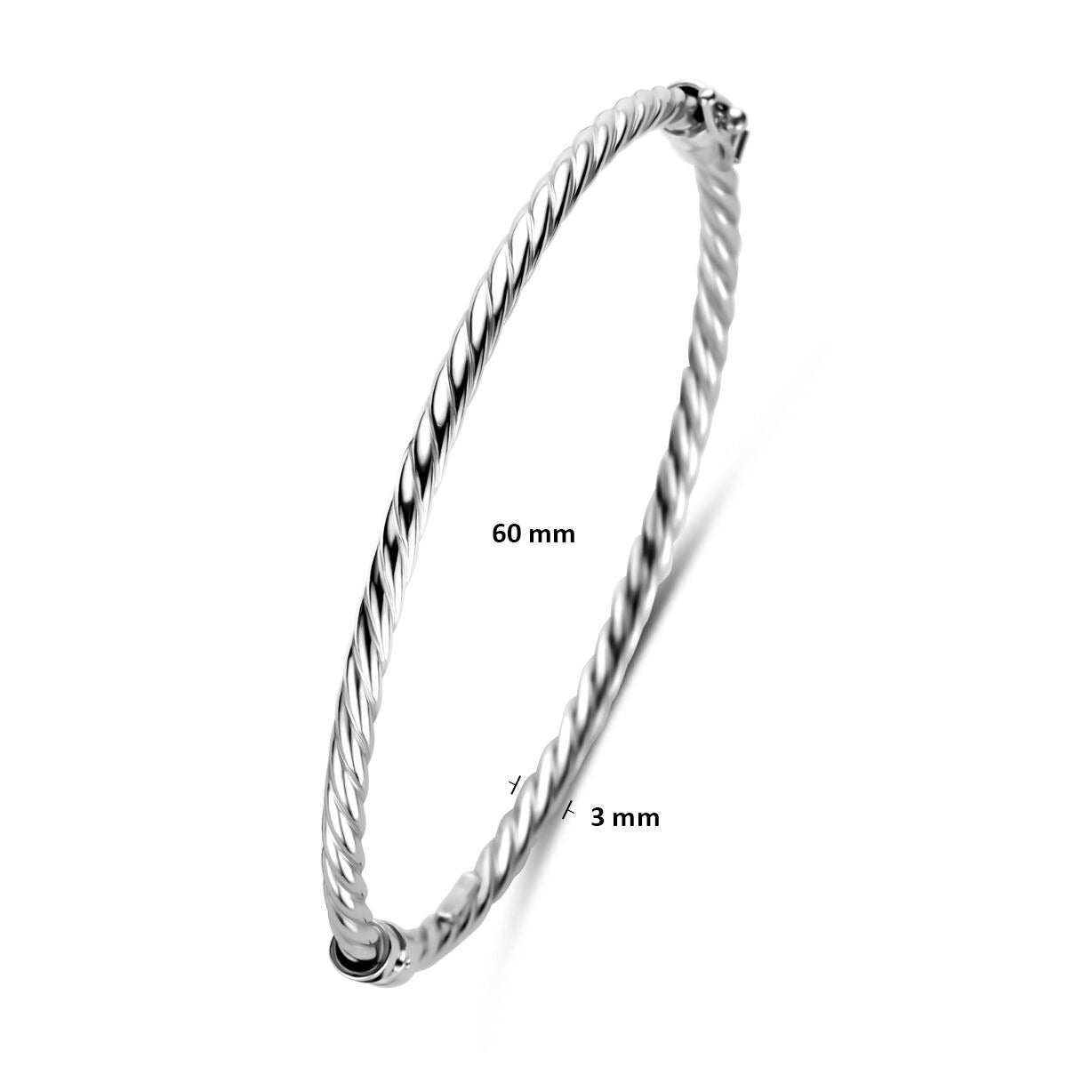 Bracciale Bangle in argento attorcigliato – rodiato 925