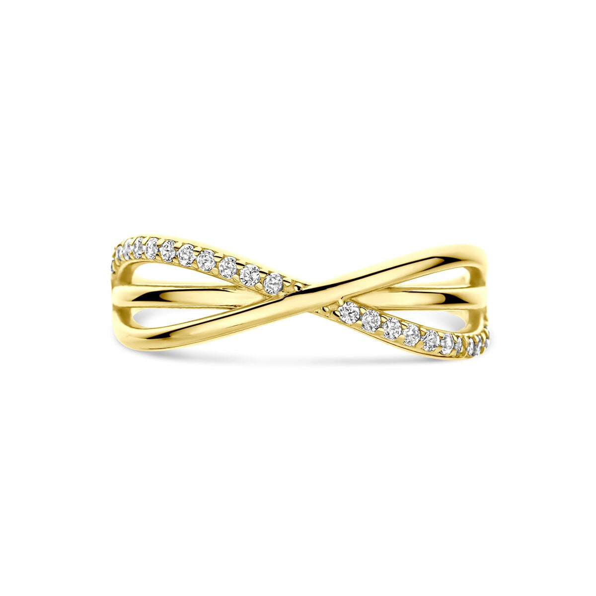 Anello da donna in oro con zircone – oro giallo 14k