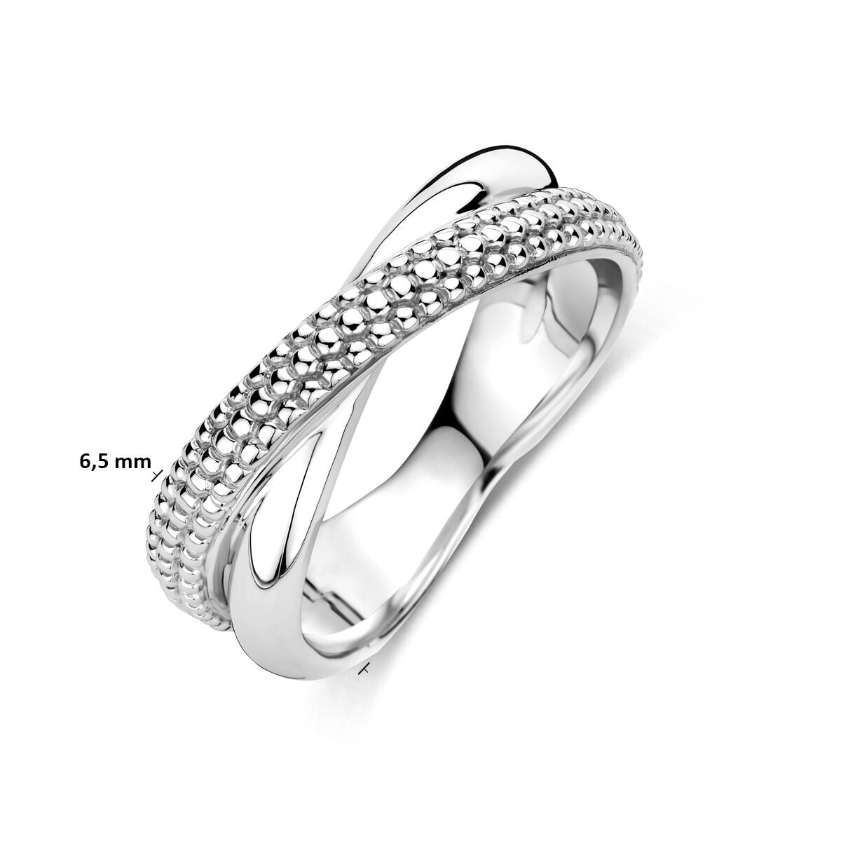 Anello da donna in argento – argento 925 rodiato, largo 6,5 mm