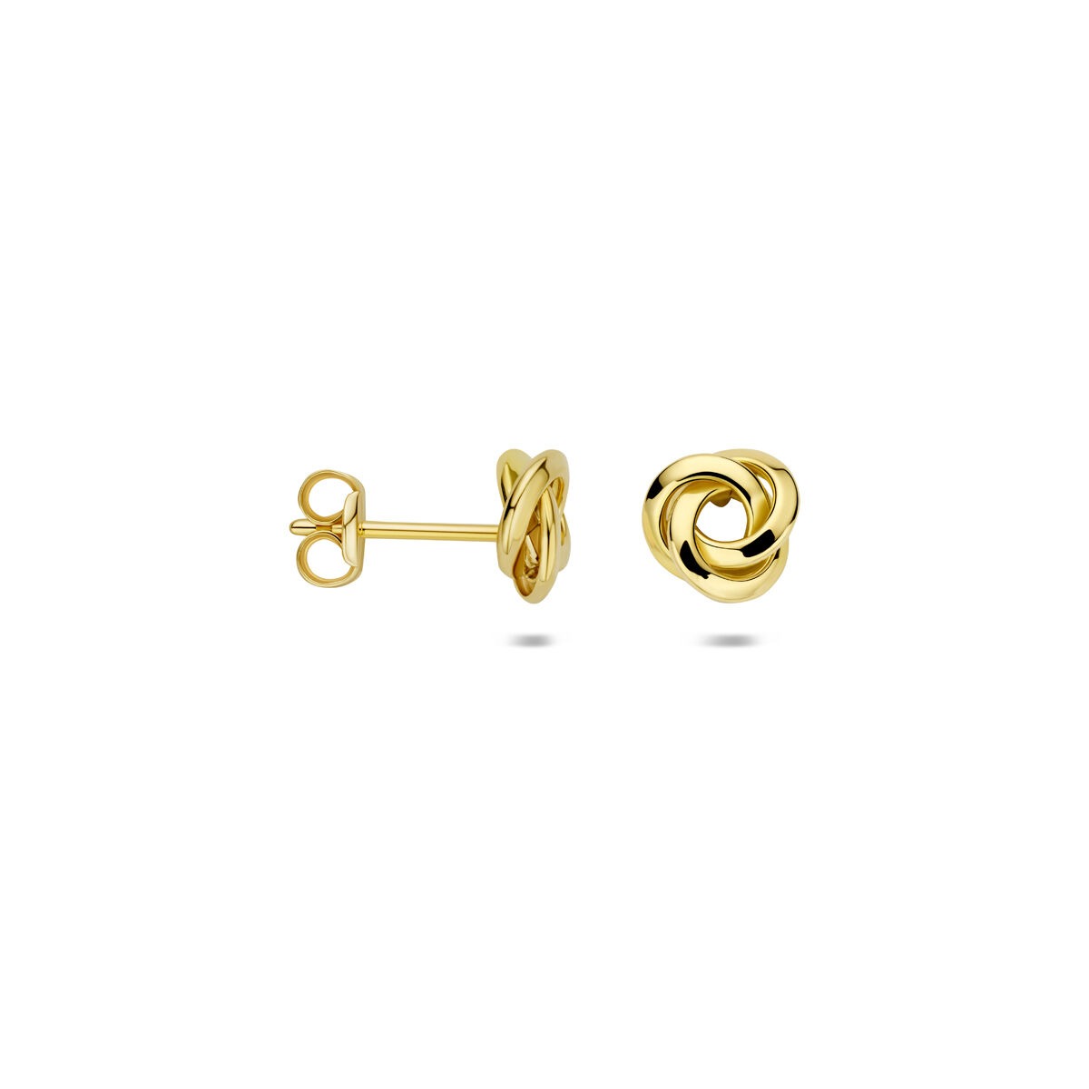 Orecchini a bottone in oro con nodo – 14k