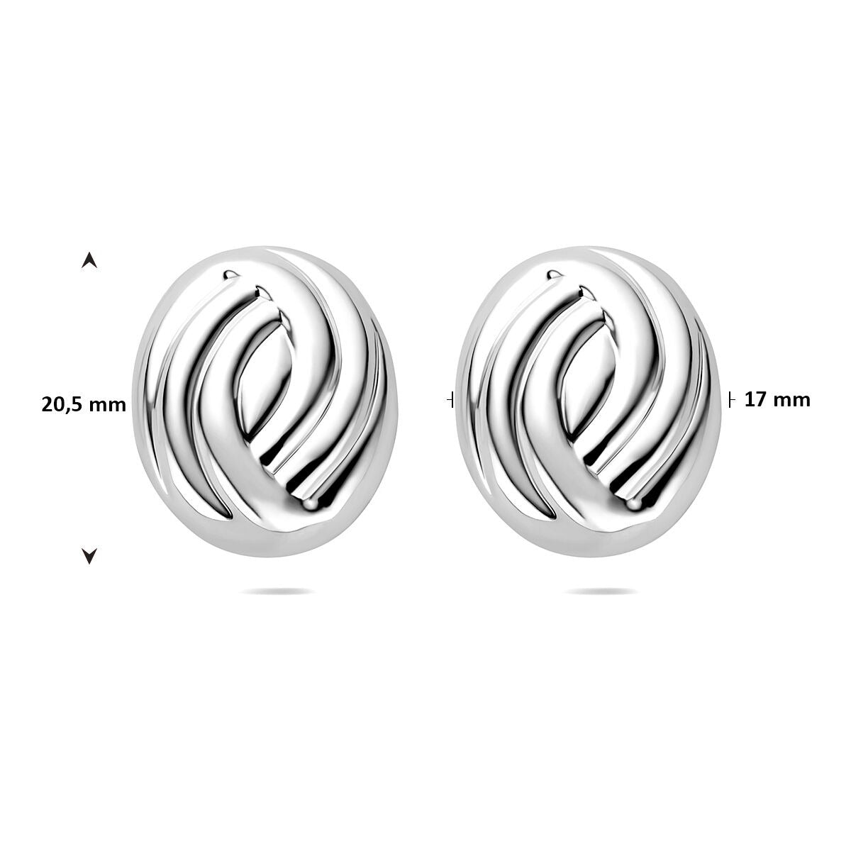 Orecchini a bottone in argento - argento 925 rodiato