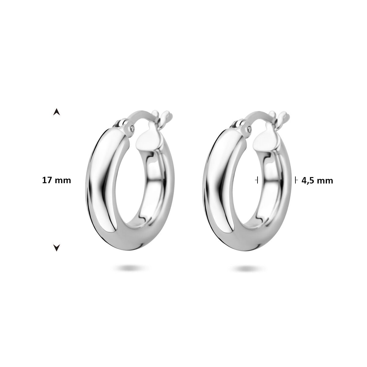 Creole in argento 925 rodiato – 17 mm