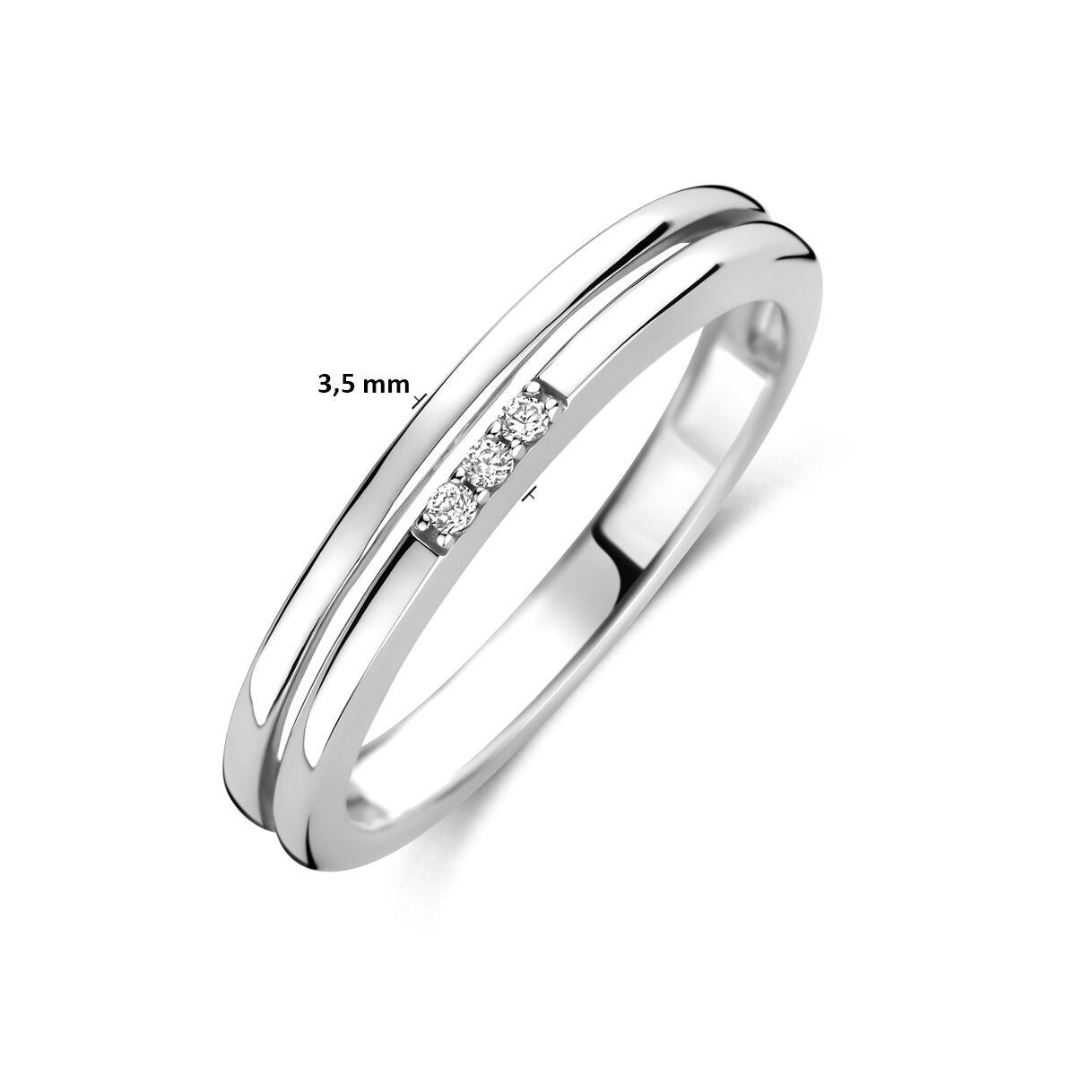 Anello in argento con zirconi – argento 925 rodiato