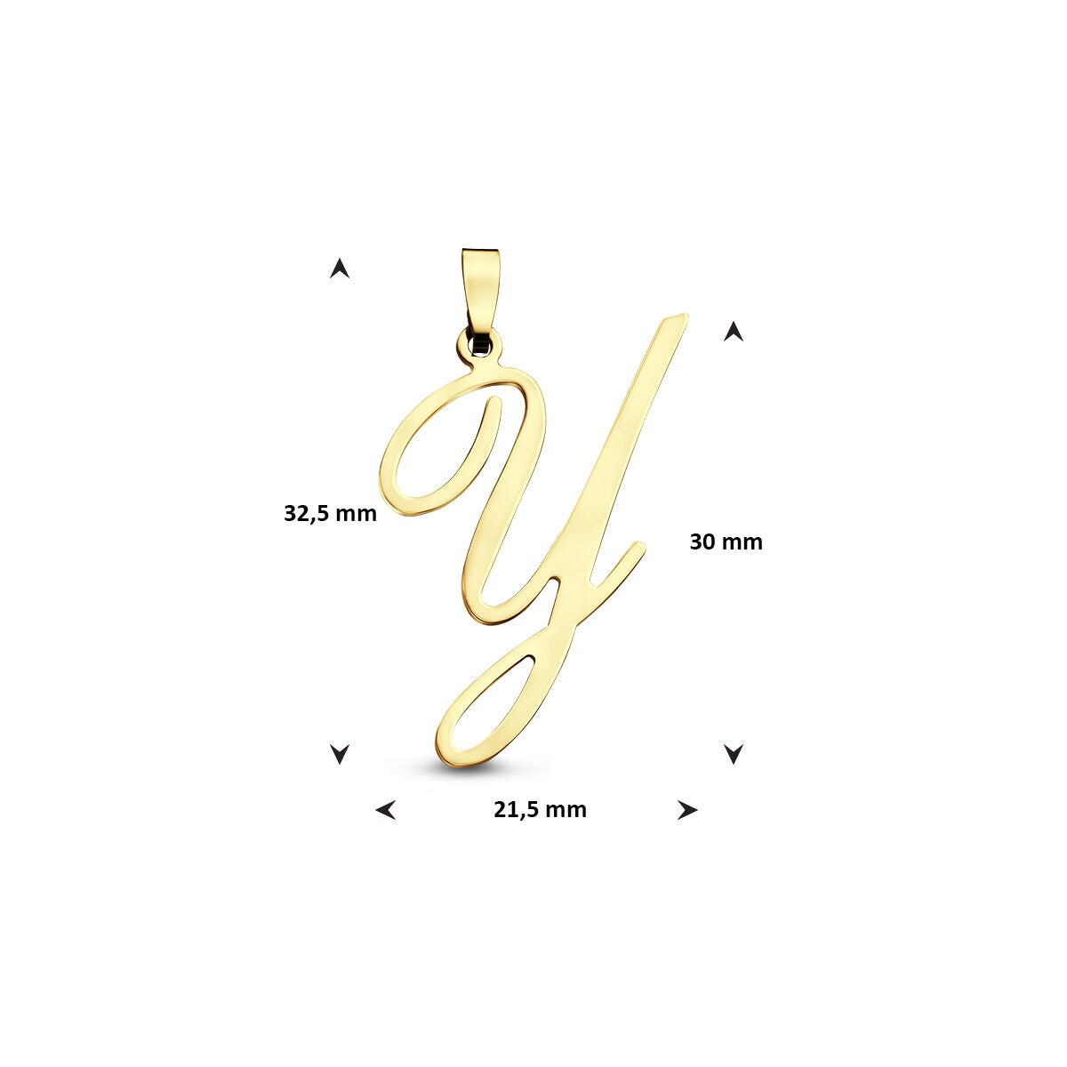 Ciondolo lettera in oro giallo 14k