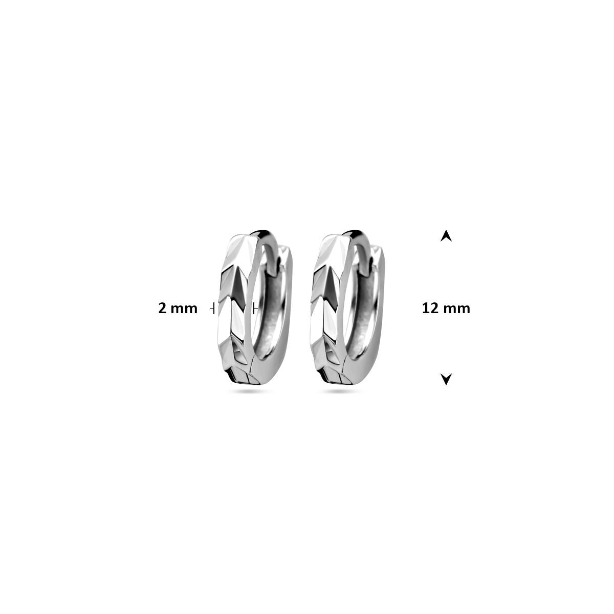 Orecchini a clip in argento rodiato – finitura lucida brillante