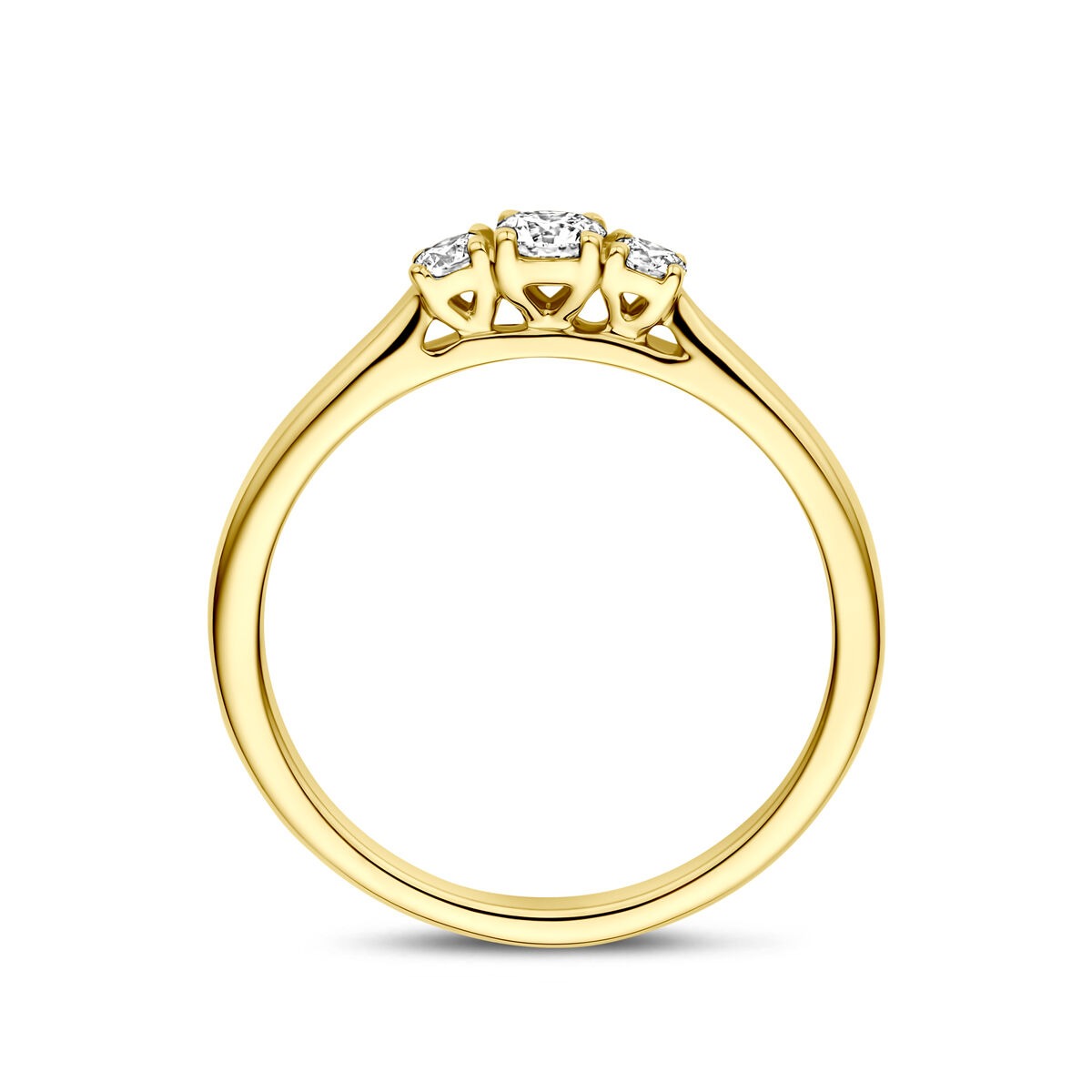 Anello in oro giallo 14k con diamante lab grown da 0.26ct