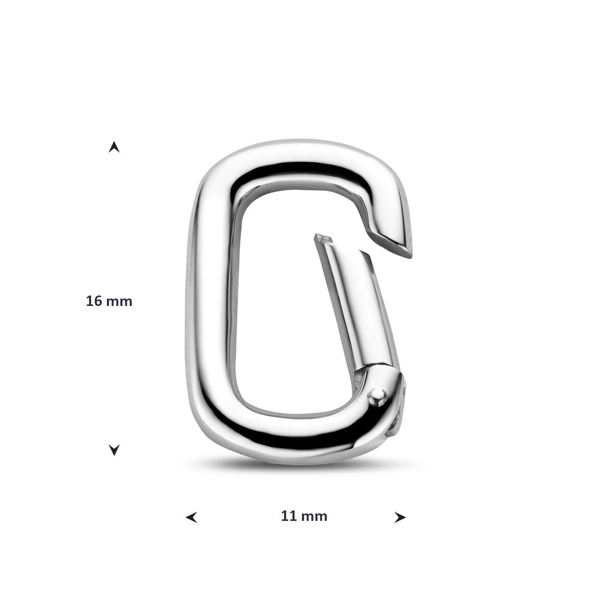 Connettore Paperclip in Argento 925 Rodiato