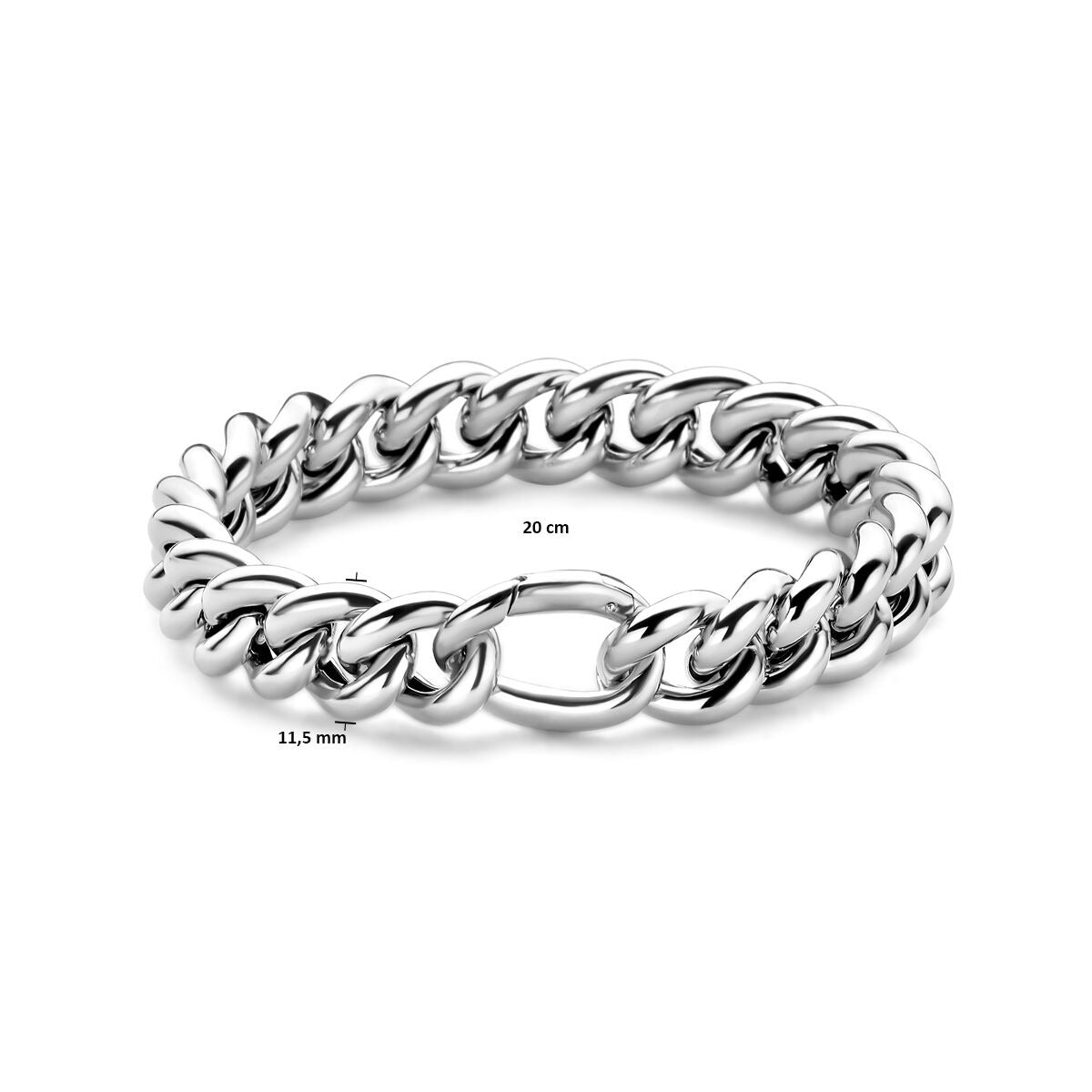 Bracciale Gourmette in Argento 925 Rodiato
