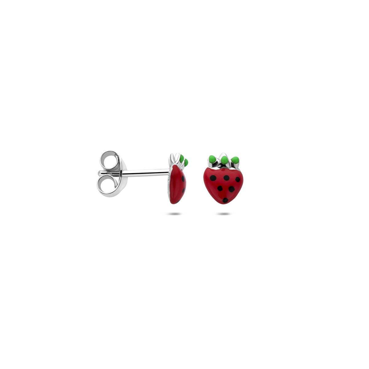 Orecchini a bottone per bambini fragola in argento – argento 925 rodiato