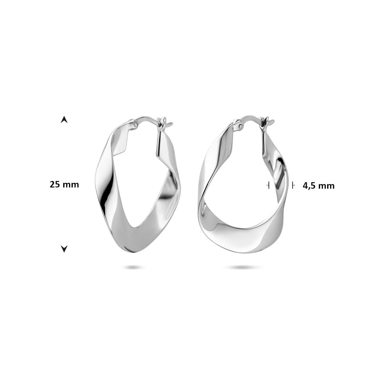Orecchini a cerchio in argento 925 rodiato – 25 mm