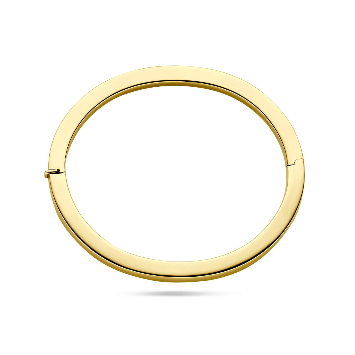 Bangle in oro giallo 14k – larghezza 5 mm, con chiusura a cerniera