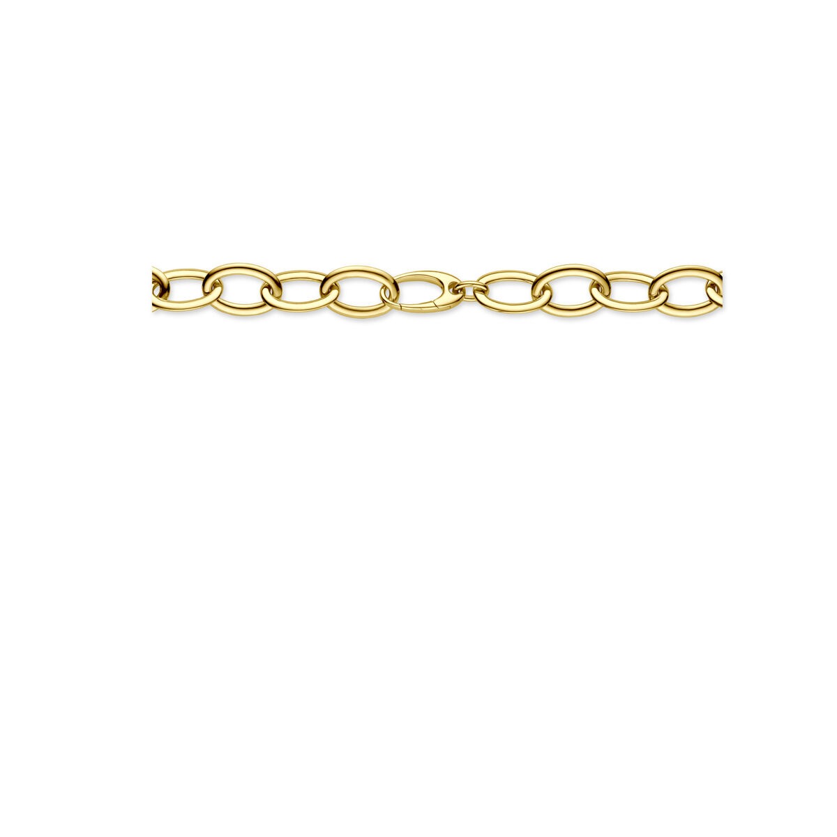 Collana in oro giallo 14k con maglie a filo – larghezza 13 mm