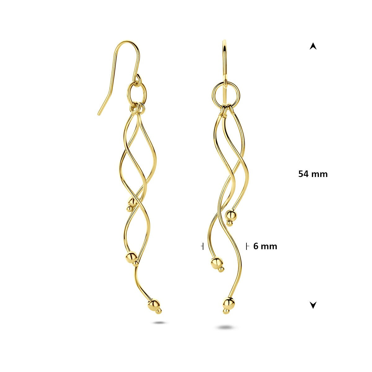 Orecchini pendenti in oro giallo 14k