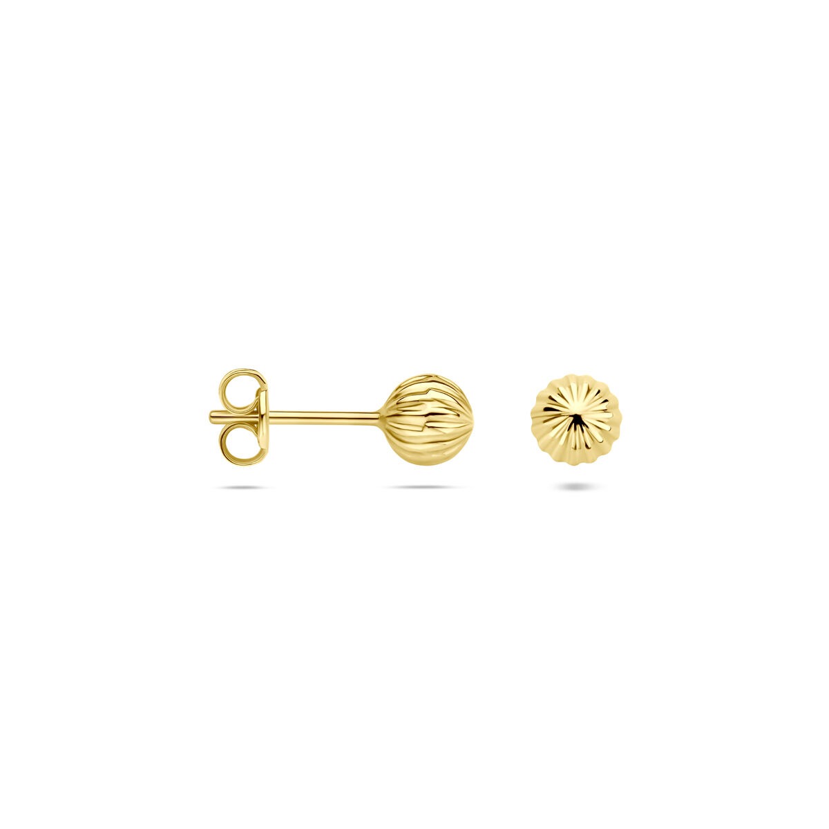 Orecchini a bottone in oro giallo 14k a sfera 5mm