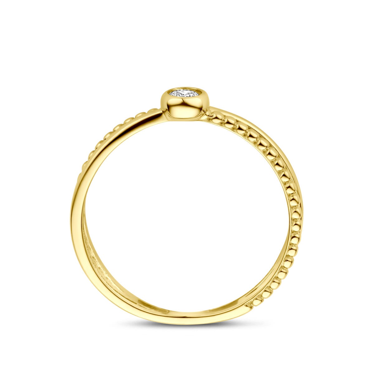 9k Anello in oro giallo con zircone