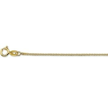 Gele 9k gourmette collier met een stevige schakel en een karabijnsluiting.