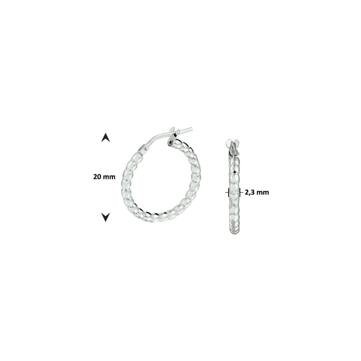 Orecchini a cerchio in argento rodiato – 20 mm