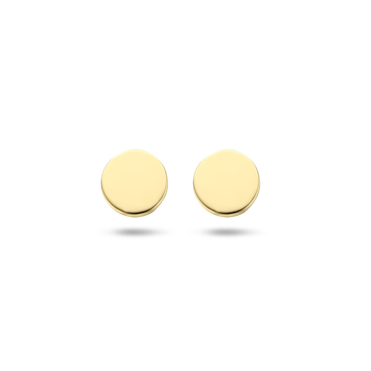 Orecchini rotondi in oro giallo 9k con finitura lucida.