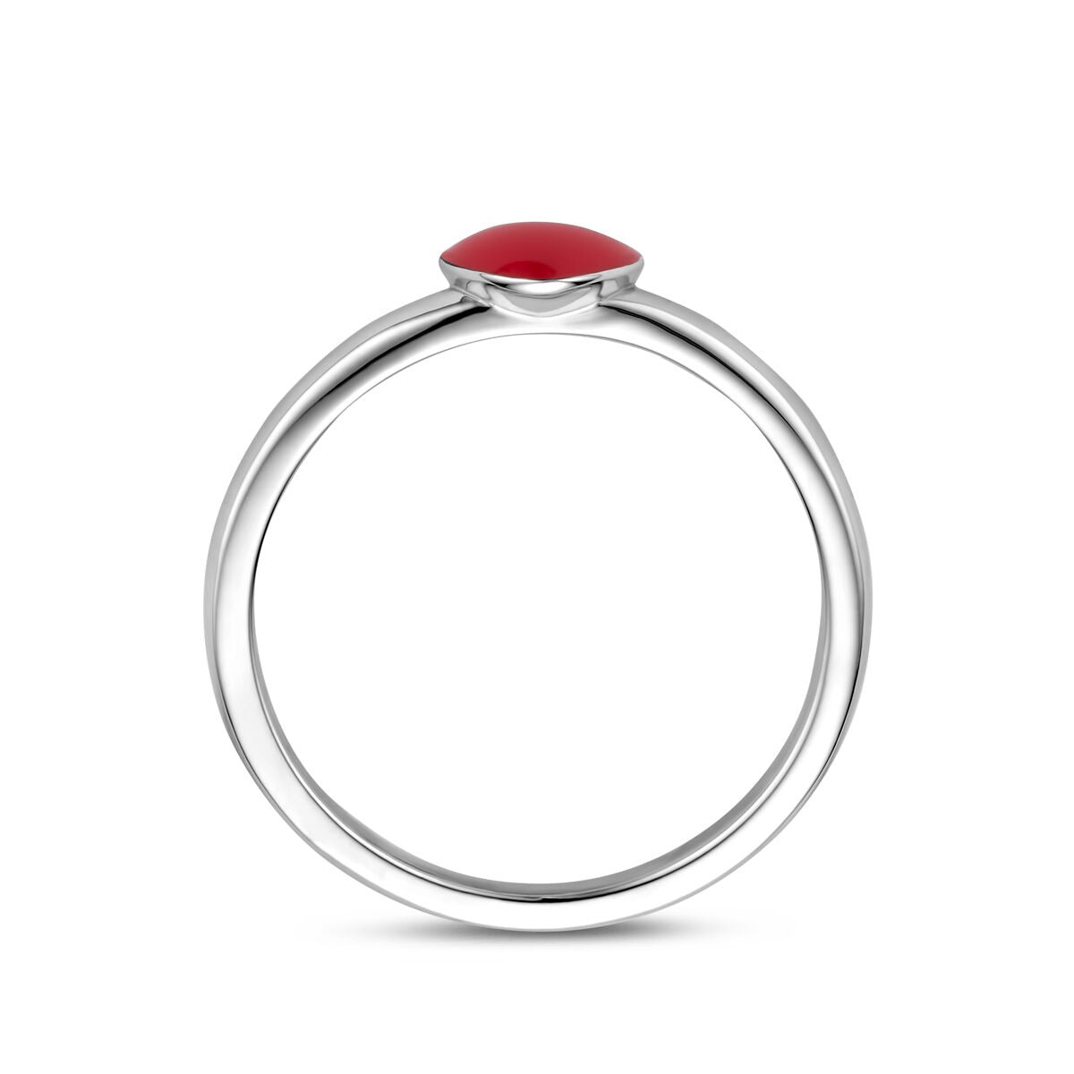 Anello da bambino in argento con cuoricino – rodiato