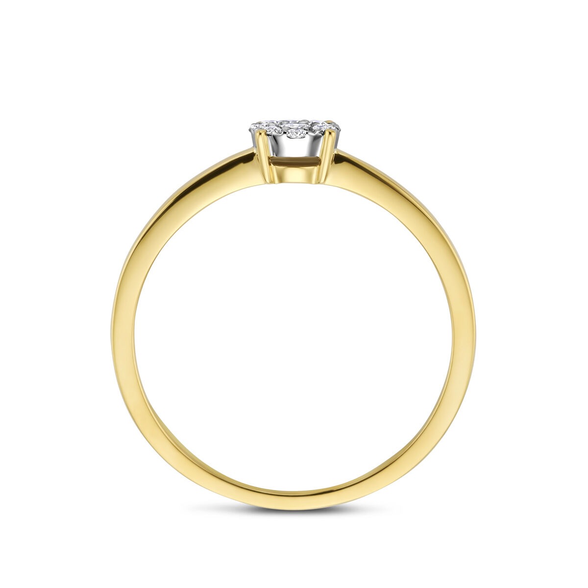 Anello donna 14k bicolore con diamante – 0.13 ct