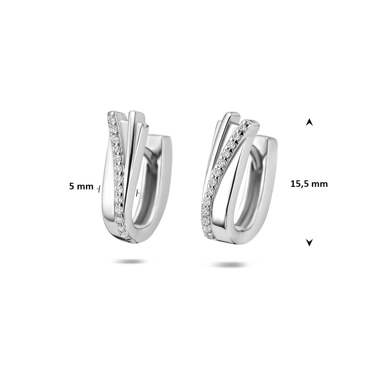 Orecchini a bottone in argento 925k rodiato con zirconia