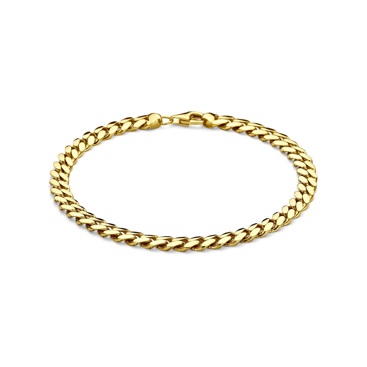 Bracciale da uomo in oro giallo 14k con maglia rolò.