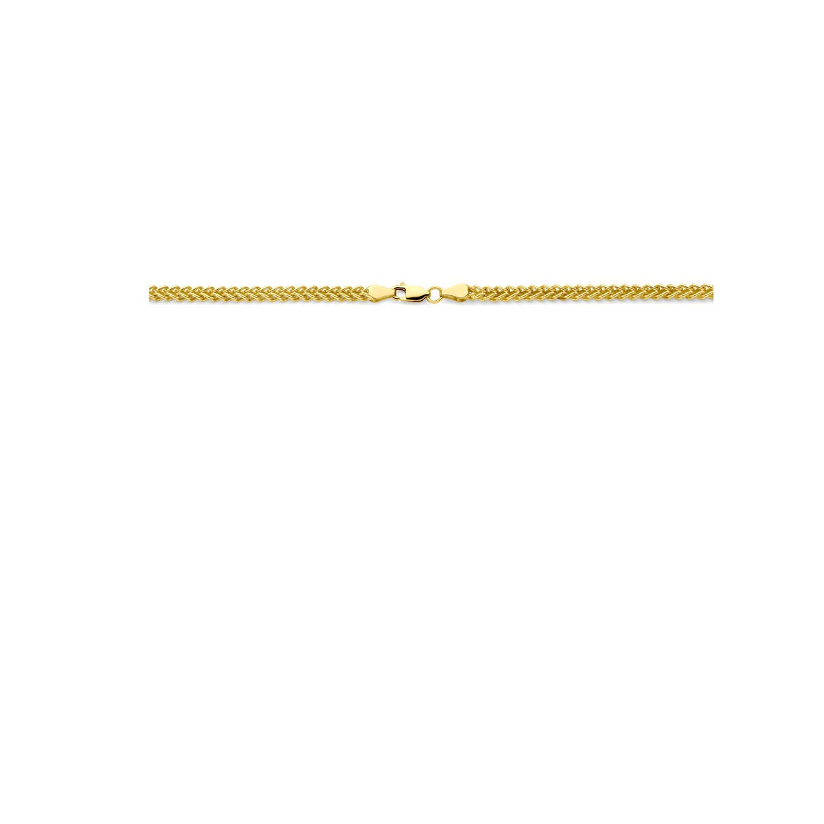 Catena Gourmette da uomo in oro giallo 14k 60 cm con anima d'argento