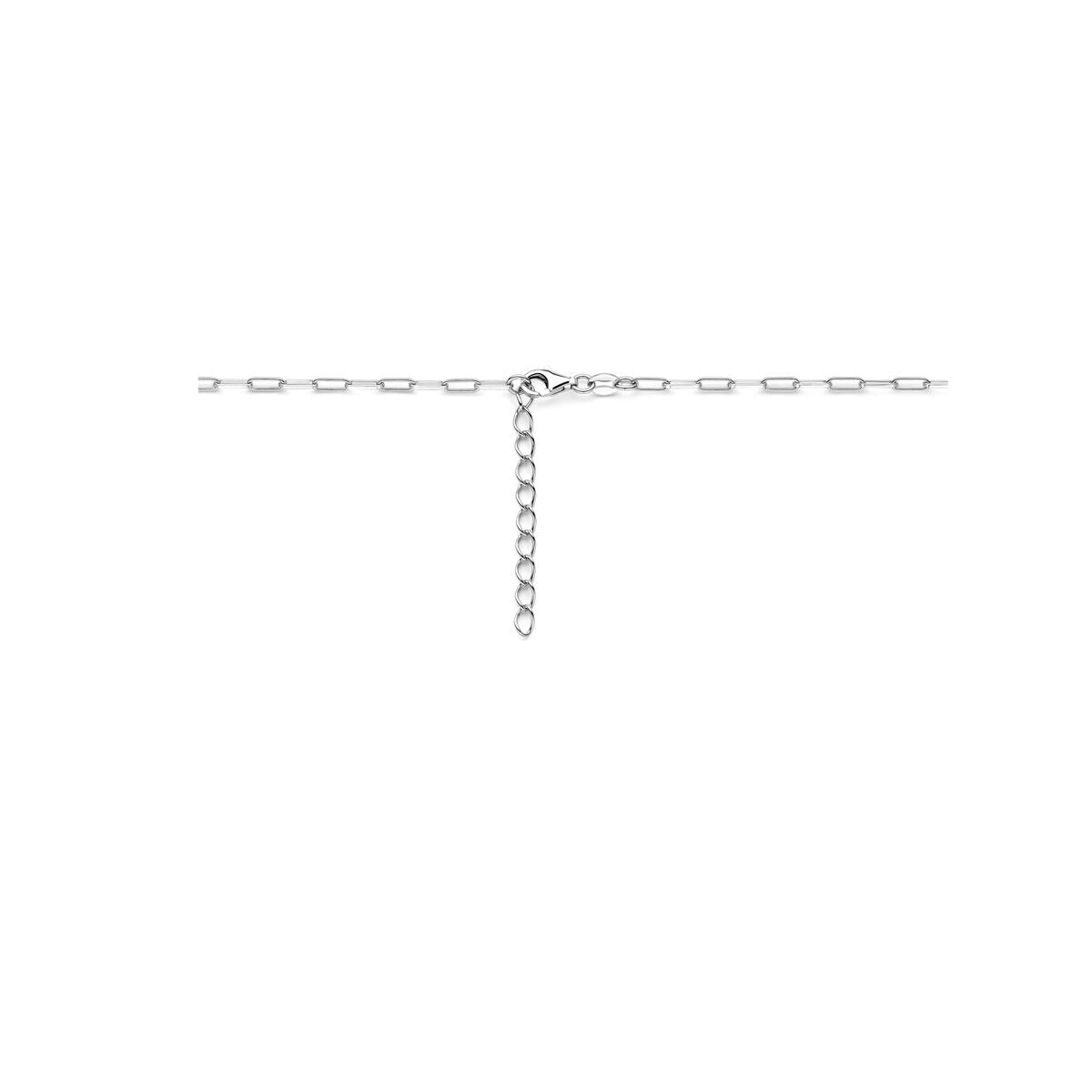 Collana in argento con maglia a chicco di caffè – collana da donna rodiata dal design raffinato