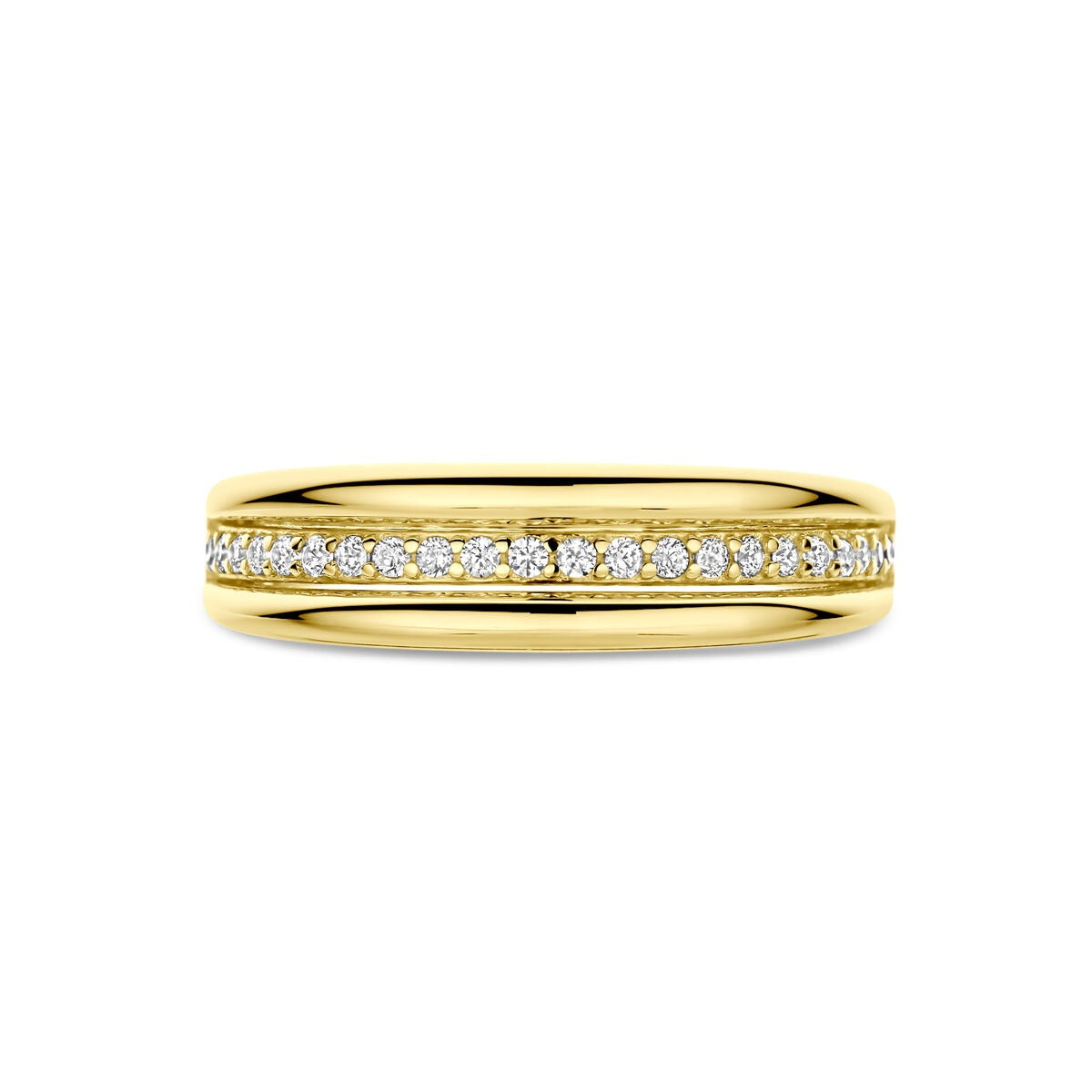 Anello da donna in oro con zirconia – oro giallo 14k
