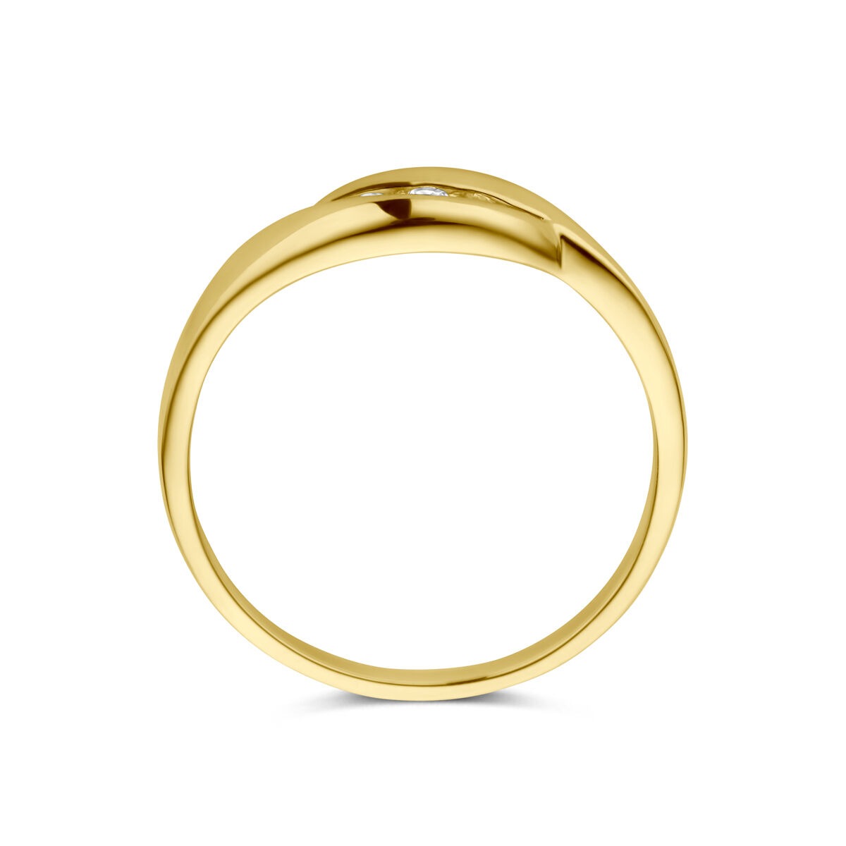 Anello da donna in oro giallo 14k con zircone – scintillante finezza in oro