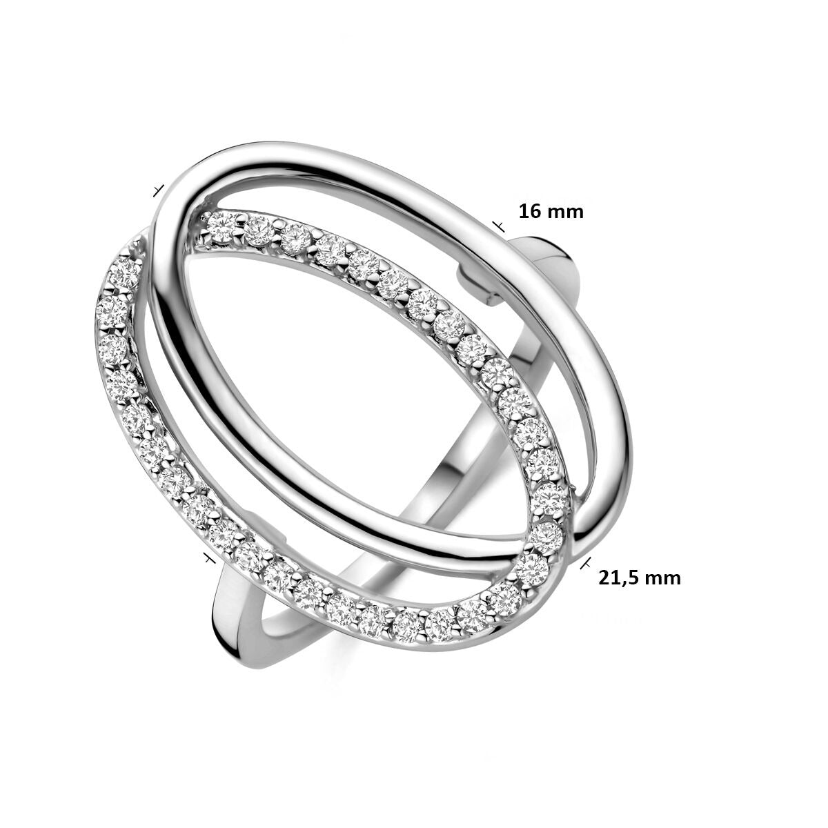 Anello in argento con zirconia con montatura entourage
