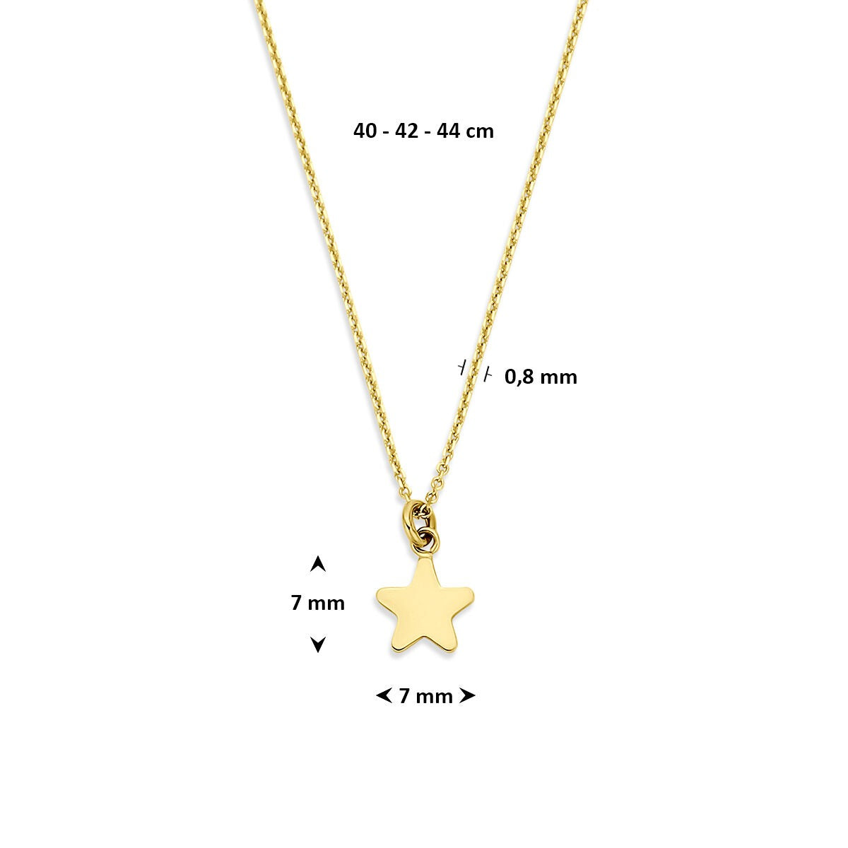 Collana in oro giallo 14k con stella