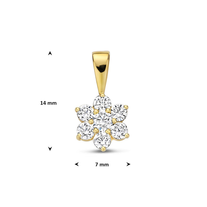 9k Geelgouden hanger met pavé zirkonia