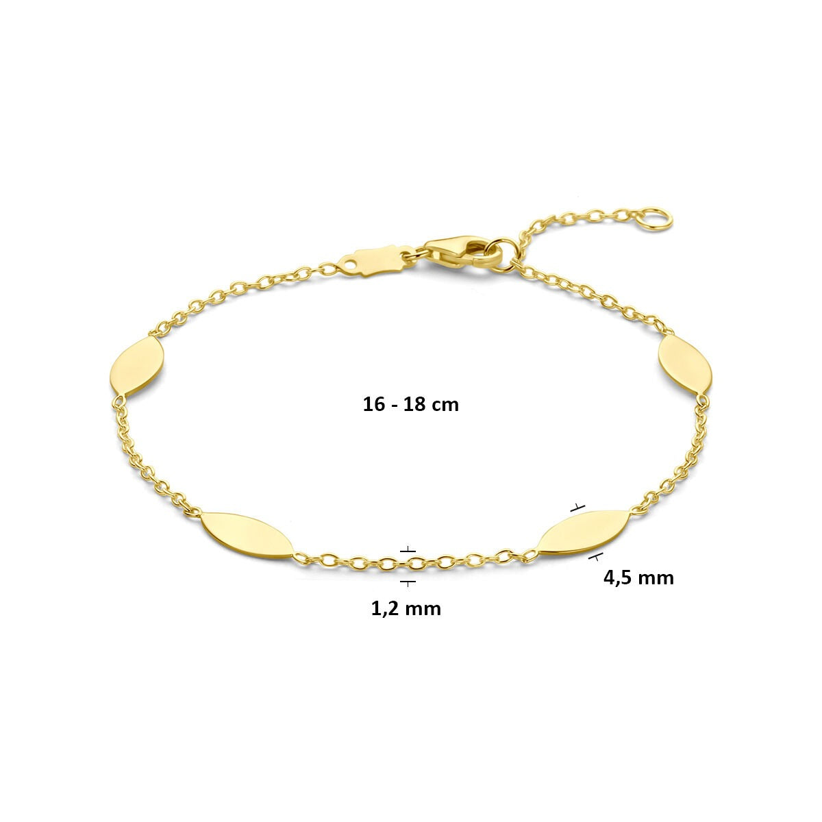 bracciale 16 - 18 cm 14K oro giallo