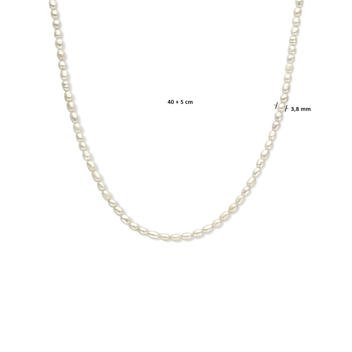 Collana da donna in argento – collier rodiato con perle d'acqua dolce