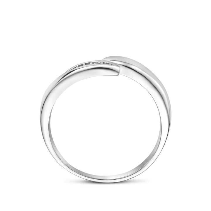 Gerhodineerd 925 zilveren ring met pavé zirkonia