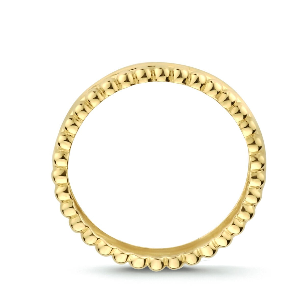 Anello da donna color oro giallo 9k con motivo a palline – giocoso ed elegante
