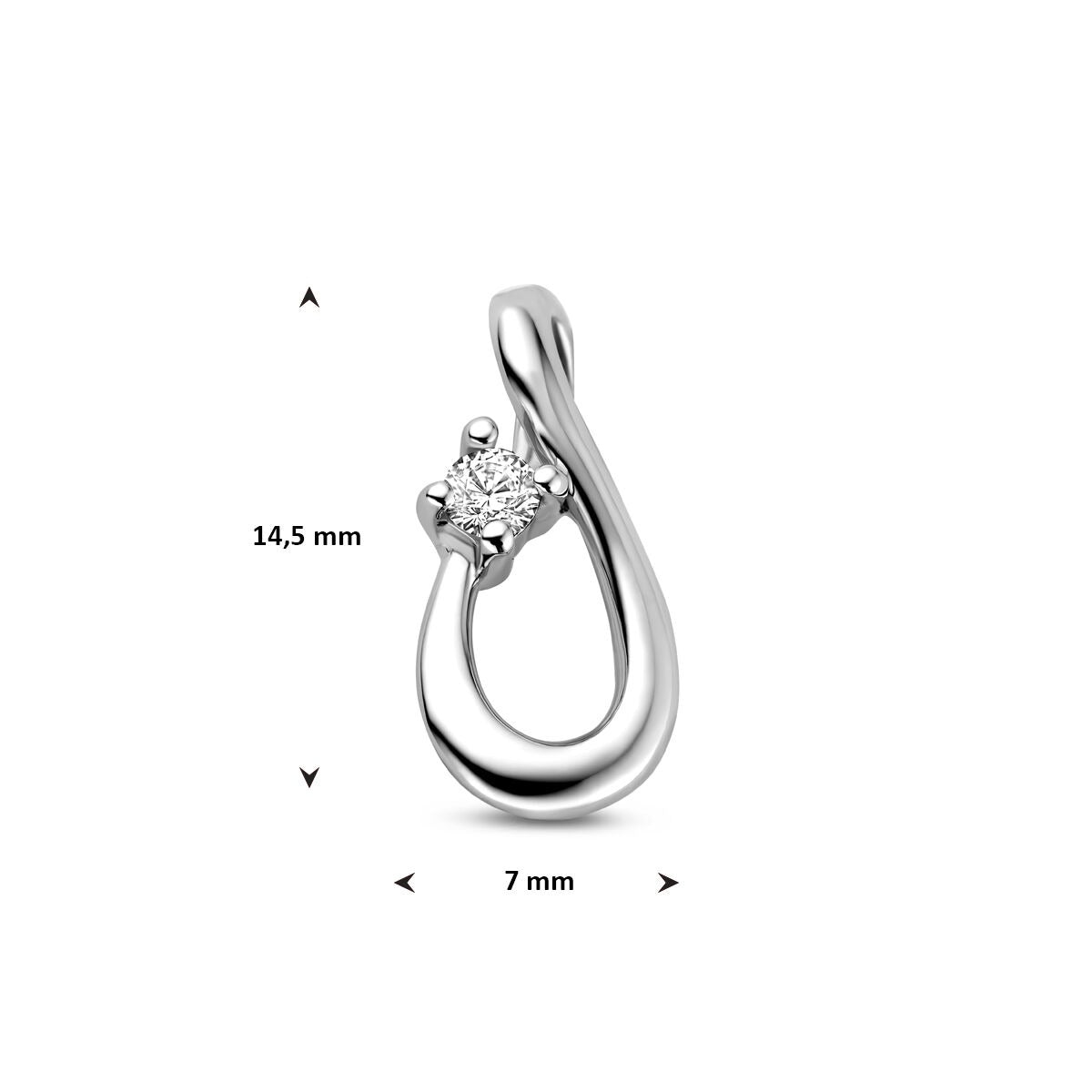 Ciondolo in argento infinito con zirconia – simbolo di legame infinito