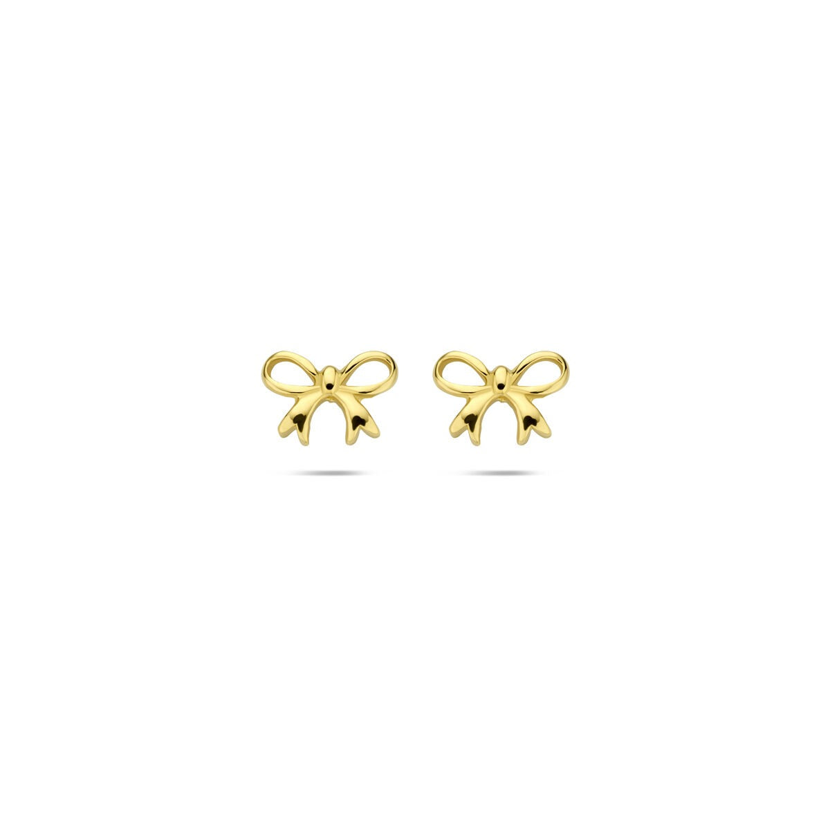 Orecchini a forma di fiocco in oro giallo 14k.