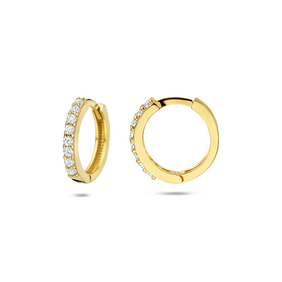 Cerchi in oro giallo 14k con zirconi taglio brillante