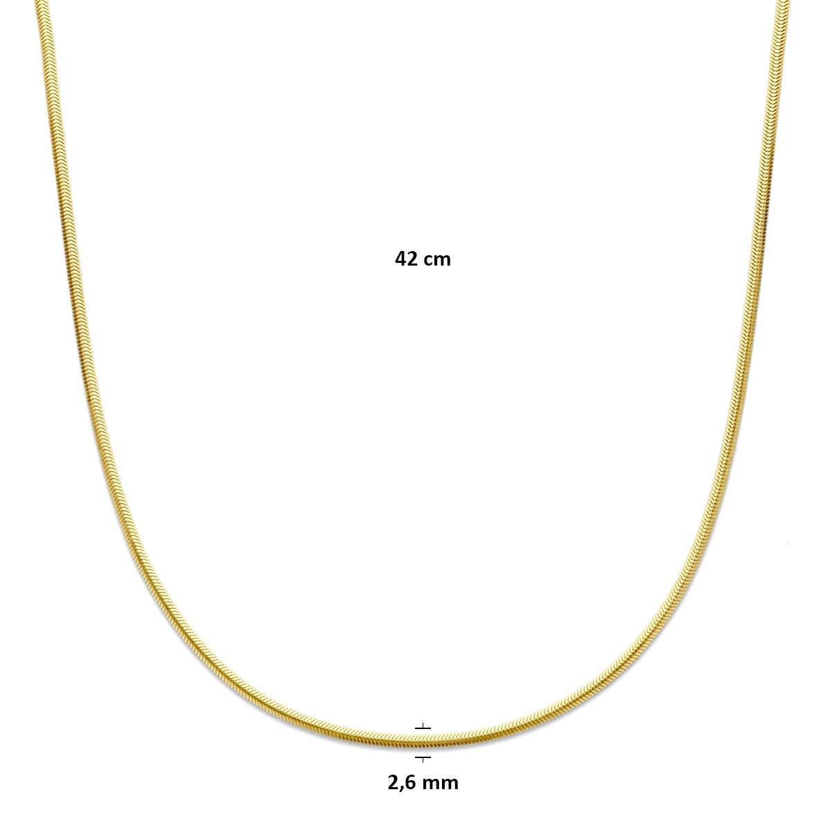 Collana in oro giallo 14k – maglia bombata piatta